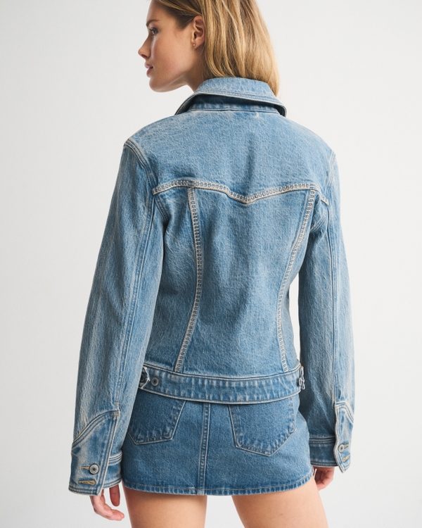 Women's Embroidered Denim Zip-Up Jacket | Women's Coats & Jackets