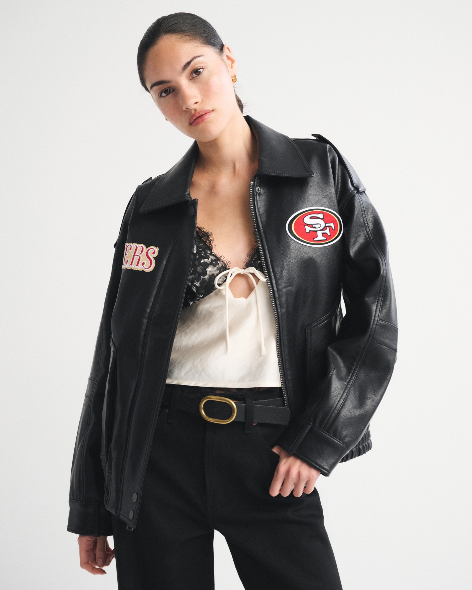 San Francisco 49ers Vegan Leather Bomber Jacket