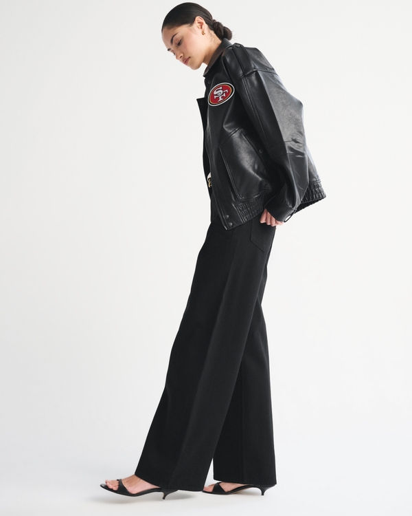 San Francisco 49ers Vegan Leather Bomber Jacket