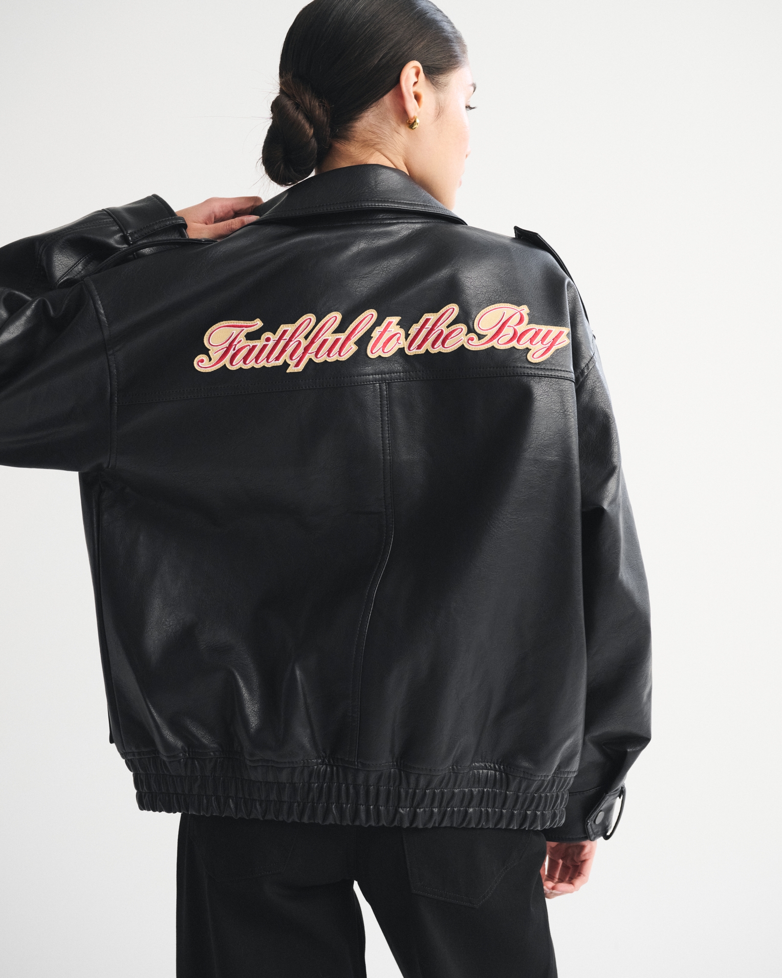 San Francisco 49ers Vegan Leather Bomber Jacket