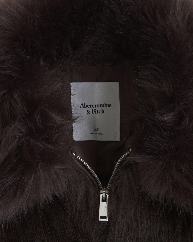 Zip-Up Faux Fur Coat
