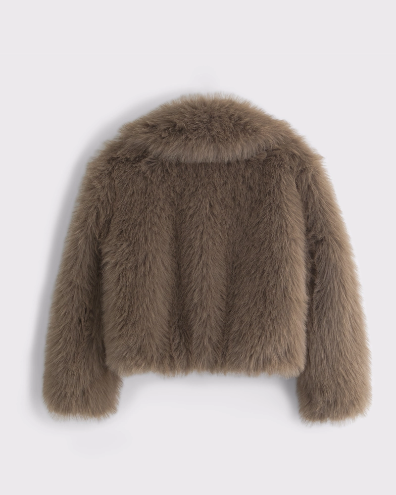 Zip-Up Faux Fur Coat