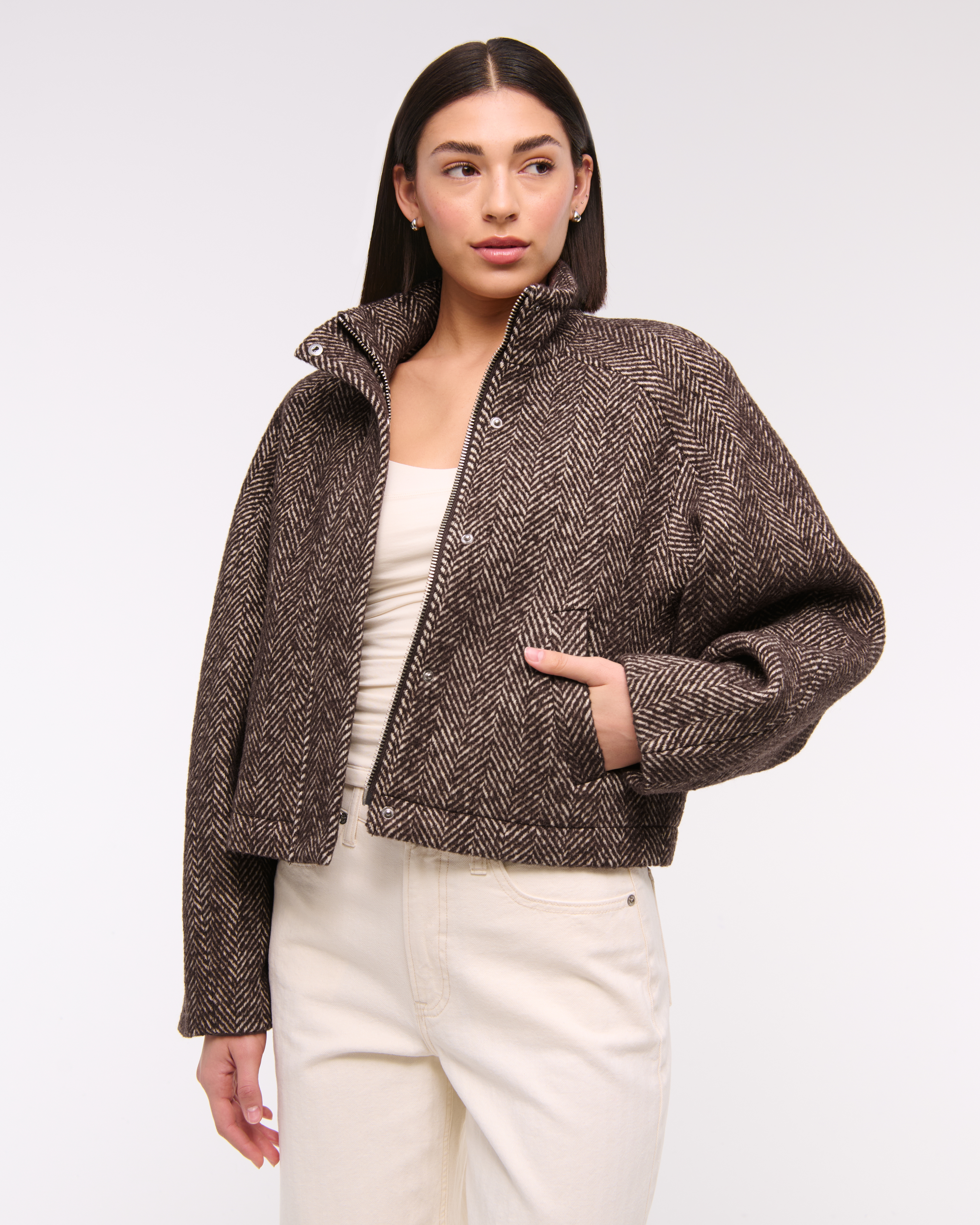 Women's Barrel Sleeve Wool-Blend Jacket | Women's Clearance