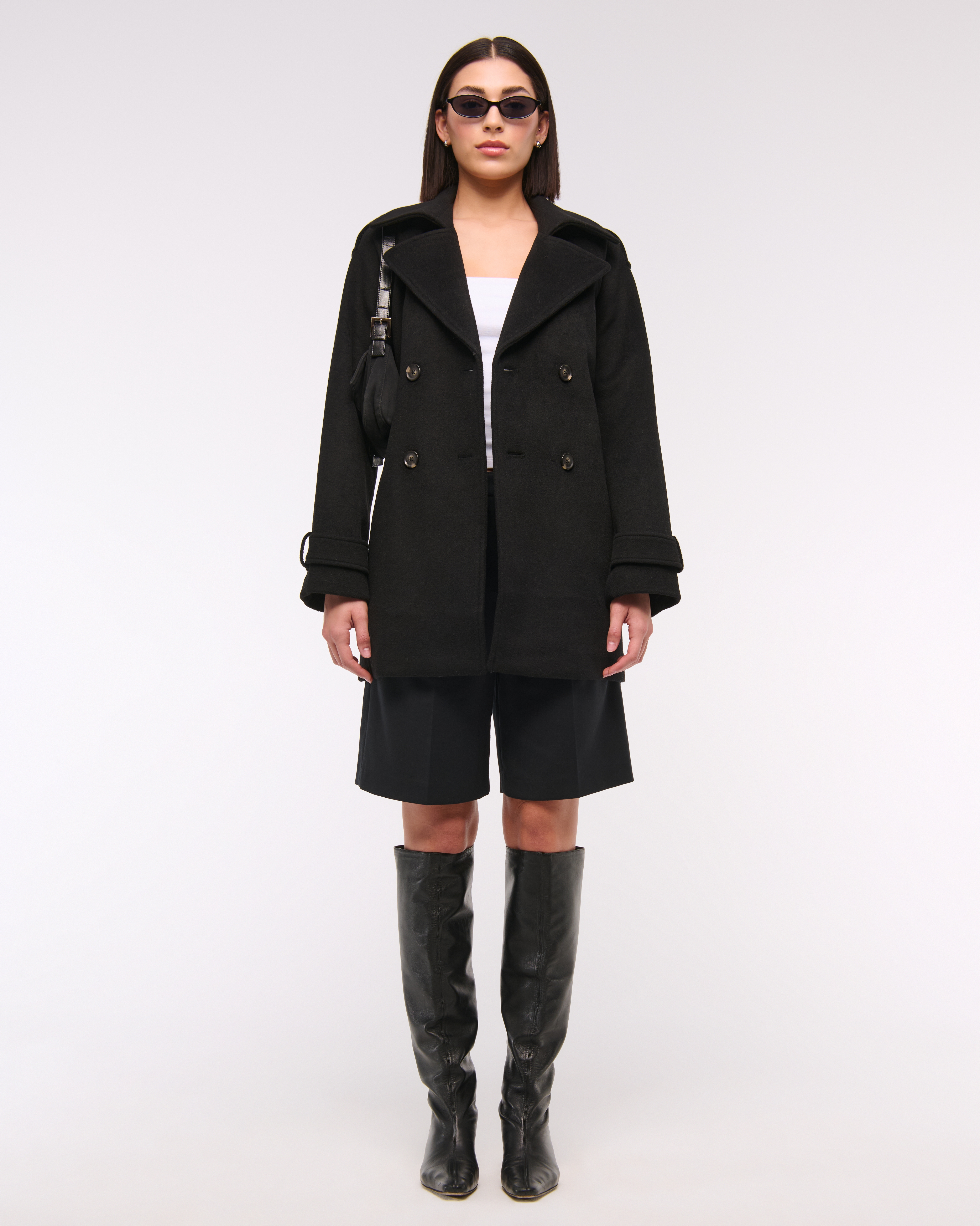 Women's Mid-Length Wool-Blend Trench Coat | Women's