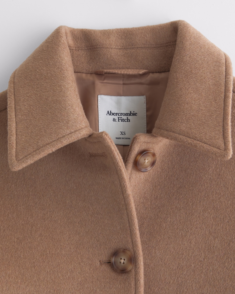 Short Wool-Blend Coat