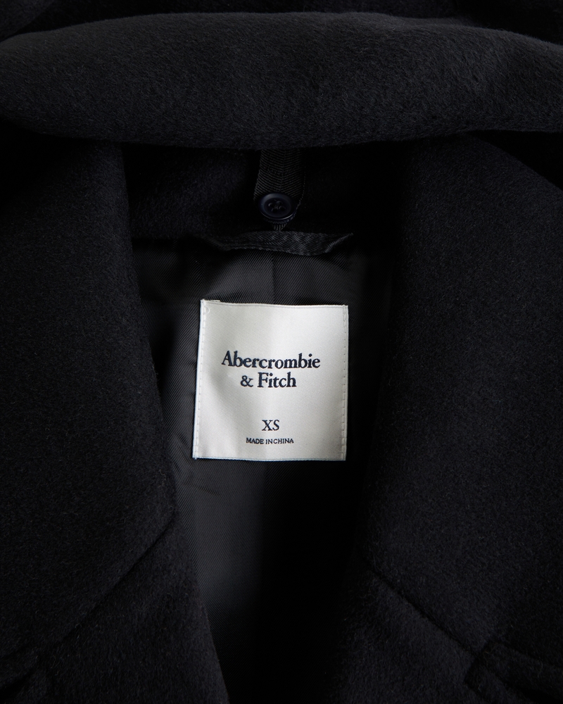 Removable Scarf Long Wool-Blend Coat