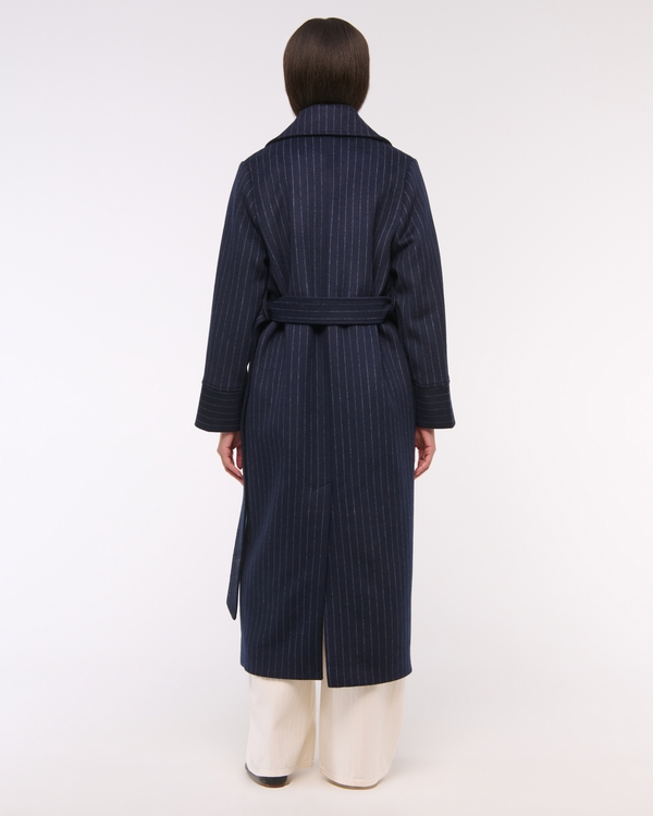 Removable Scarf Long Wool-Blend Coat