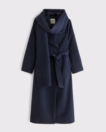 Removable Scarf Long Wool-Blend Coat from Abercrombie & Fitch - $119.99