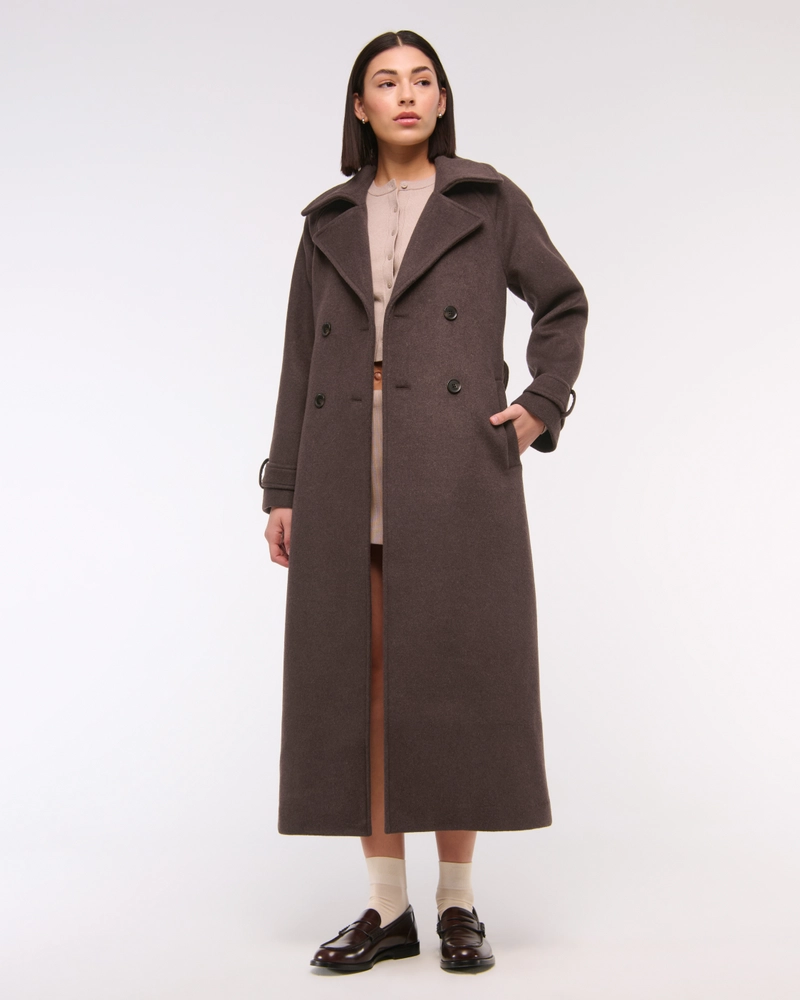 Wool-Blend Trench Coat