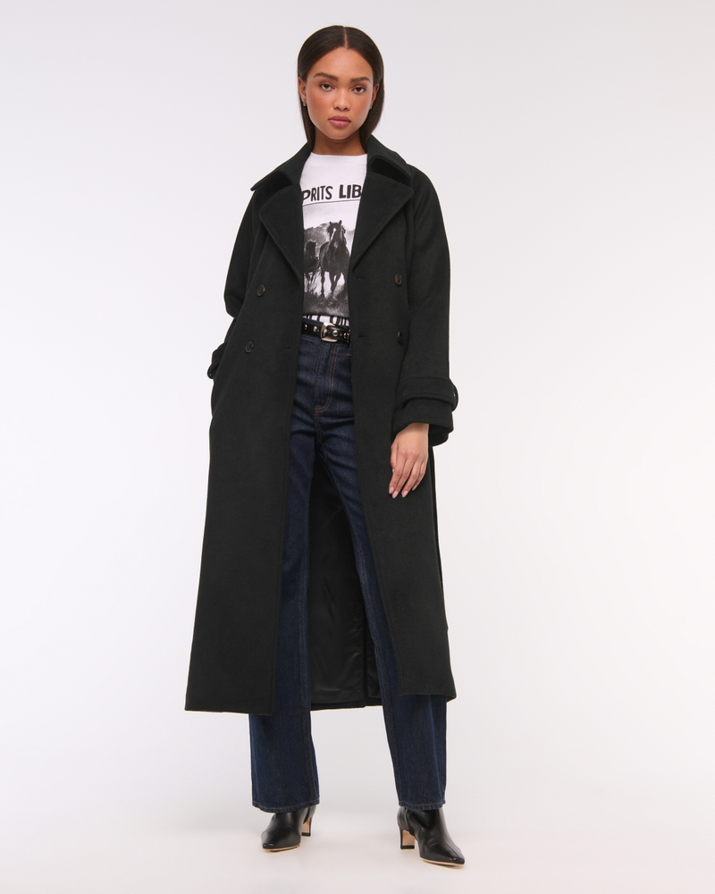 Wool-Blend Trench Coat