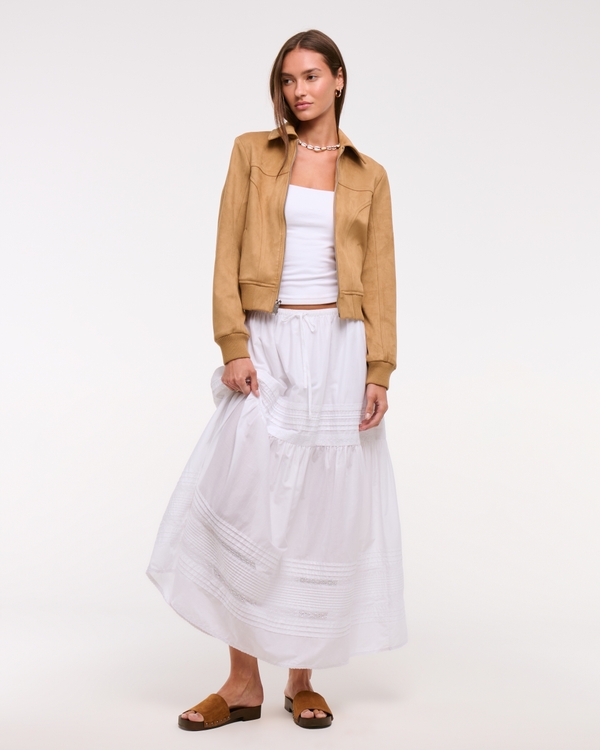 Bomber slim en faux daim, Brun view 2