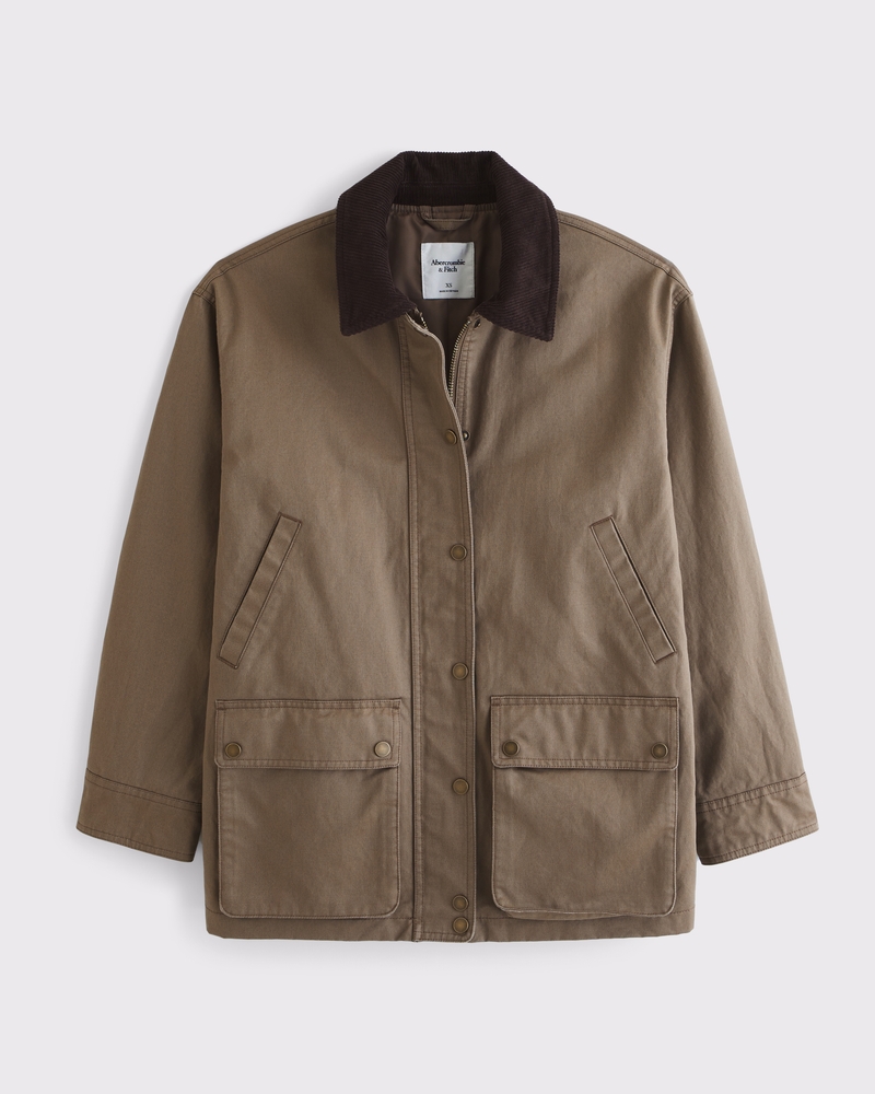 Women's Mid-Length Waxed Barn Jacket | Women's Clearance