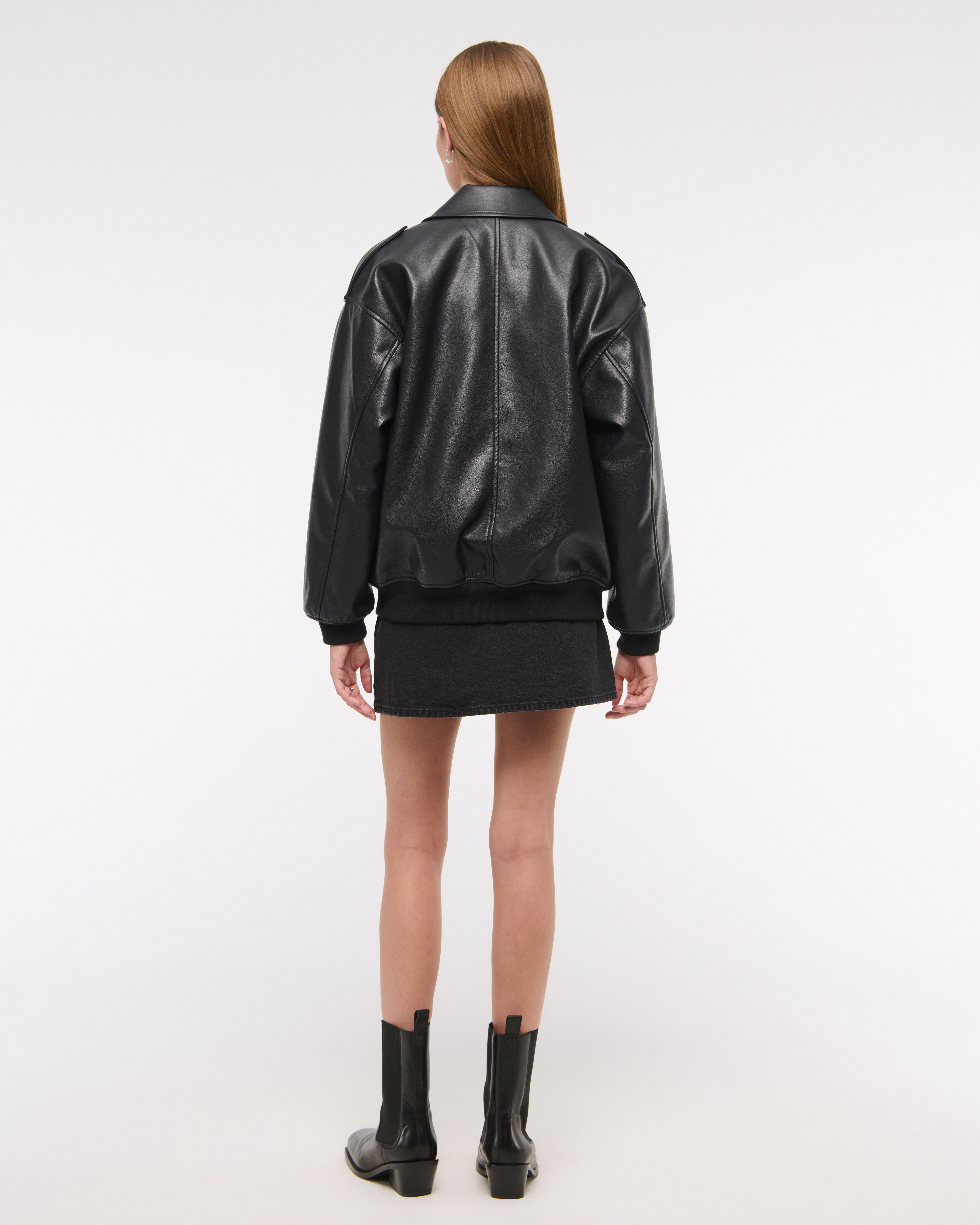 Women's Vegan Leather Utility Bomber Jacket | Women's
