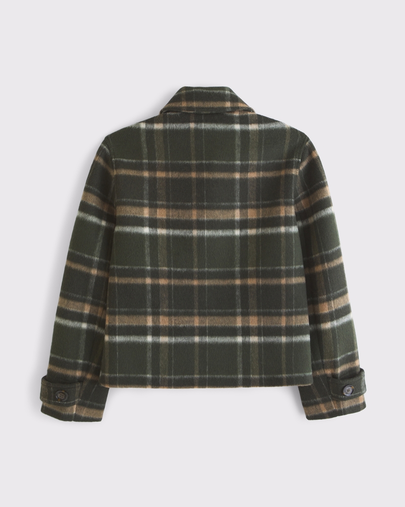Short Button-Through Wool-Blend Coat