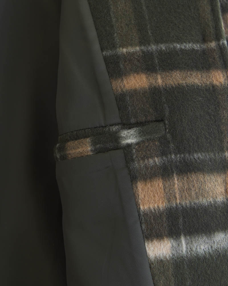 Short Button-Through Wool-Blend Coat