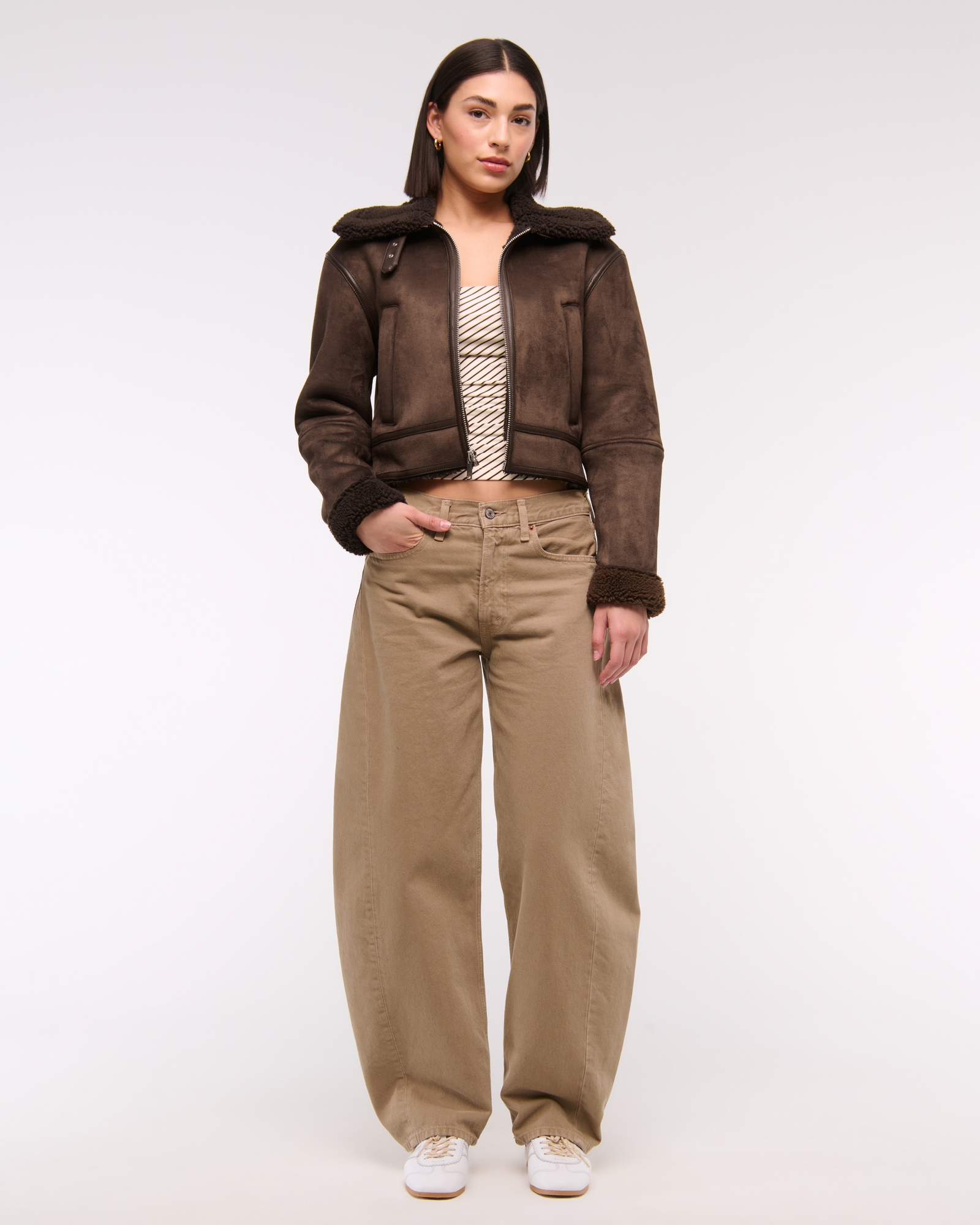 Vegan Suede Shearling Coat