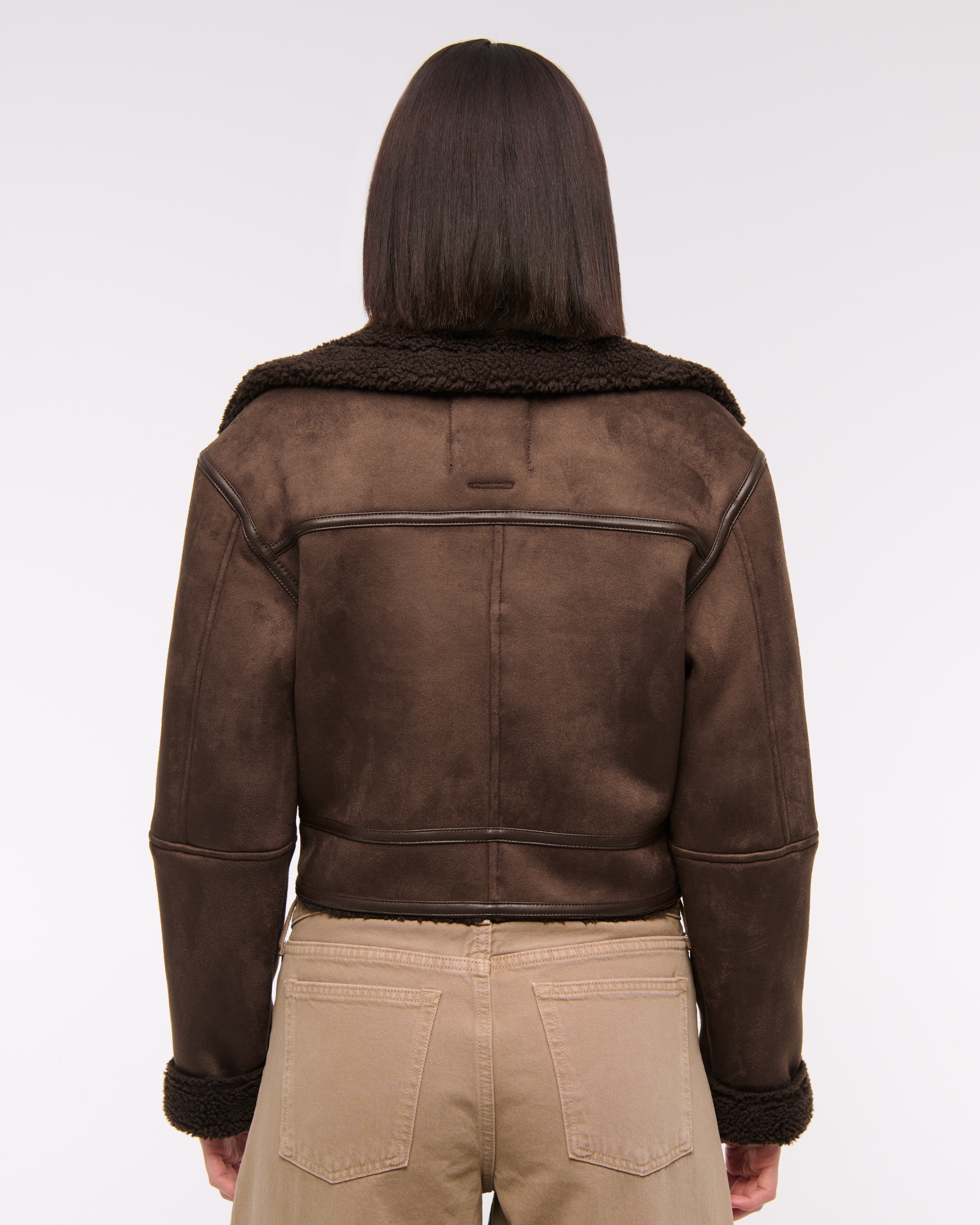 Women's Vegan Suede Shearling Coat | Women's Clearance