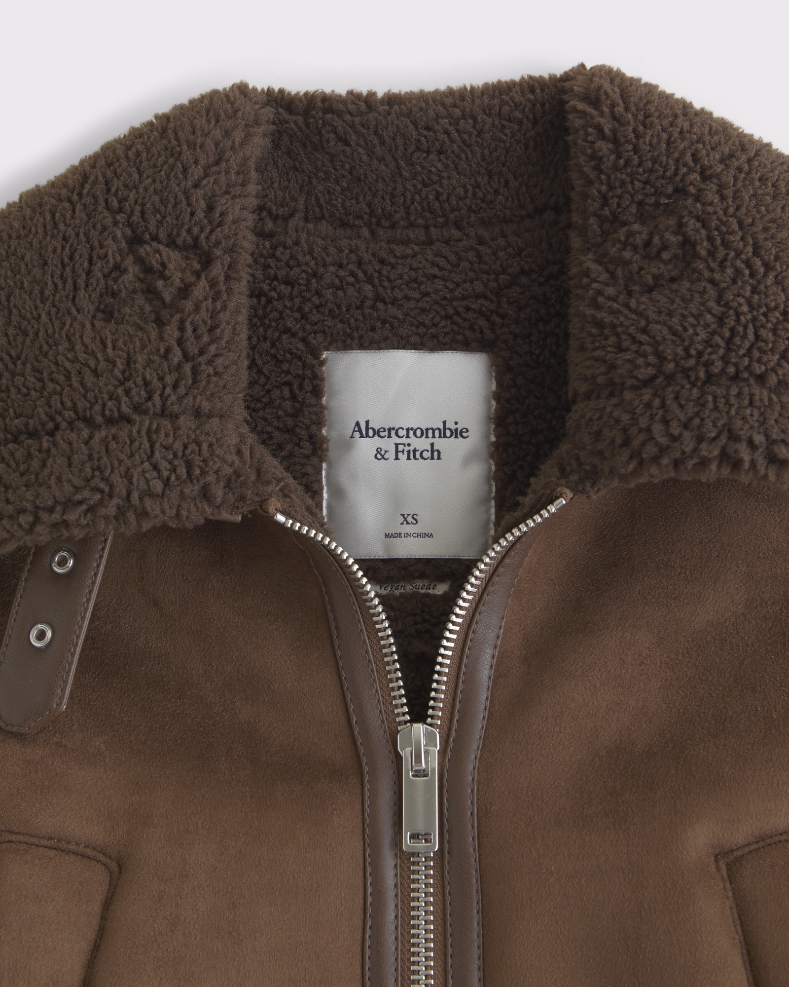 Vegan Suede Shearling Coat