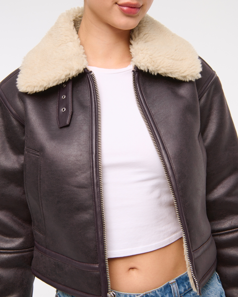 Vegan Suede Shearling Coat