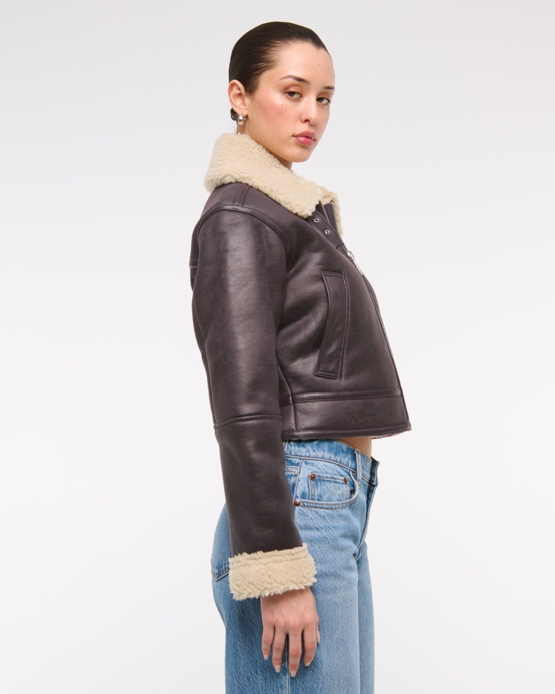 Vegan Suede Shearling Coat