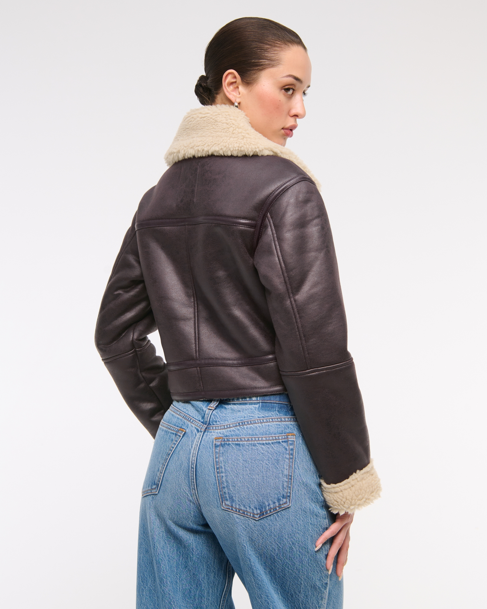 Vegan Suede Shearling Coat