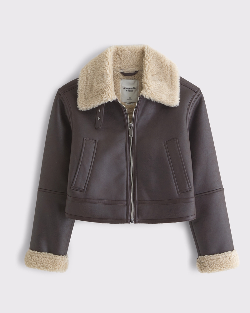 Femme Manteau en daim vegan et faux shearling Femme Liquidation