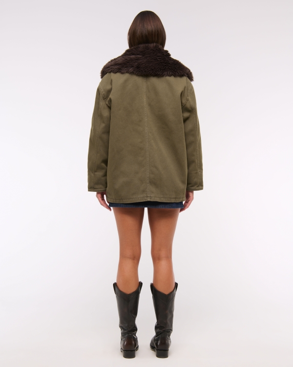 Removable Collar Workwear Coat