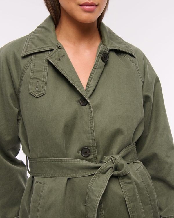 Women's Removable Collar Waxed Mac Coat | Women's Clearance