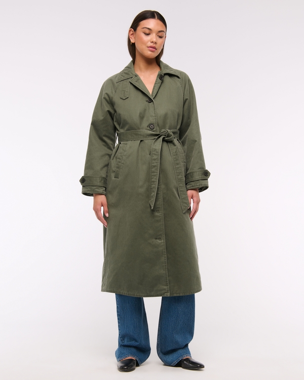 Women's Removable Collar Waxed Mac Coat | Women's Clearance