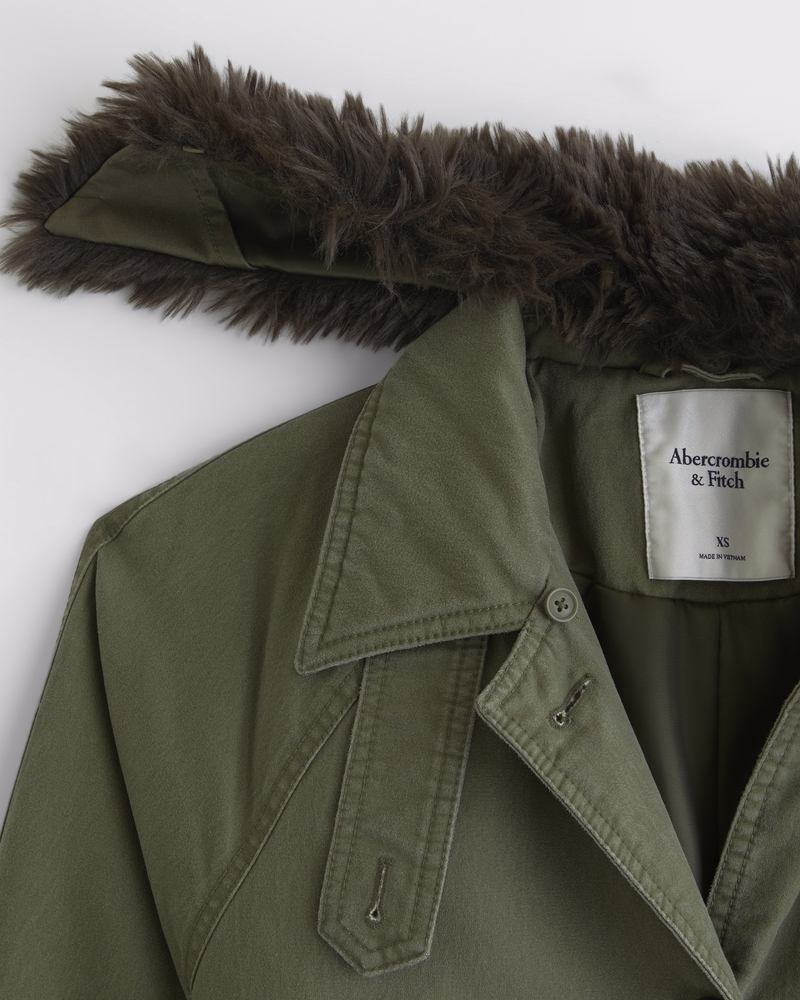 Femme Manteau Mac ciré à col amovible Femme Liquidation