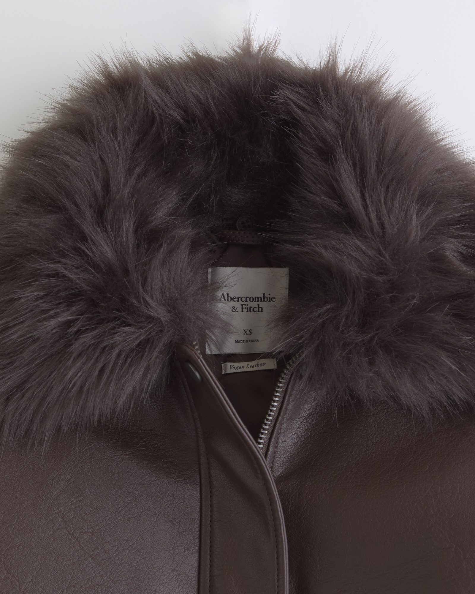 Removable Collar Vegan Leather Bomber Jacket