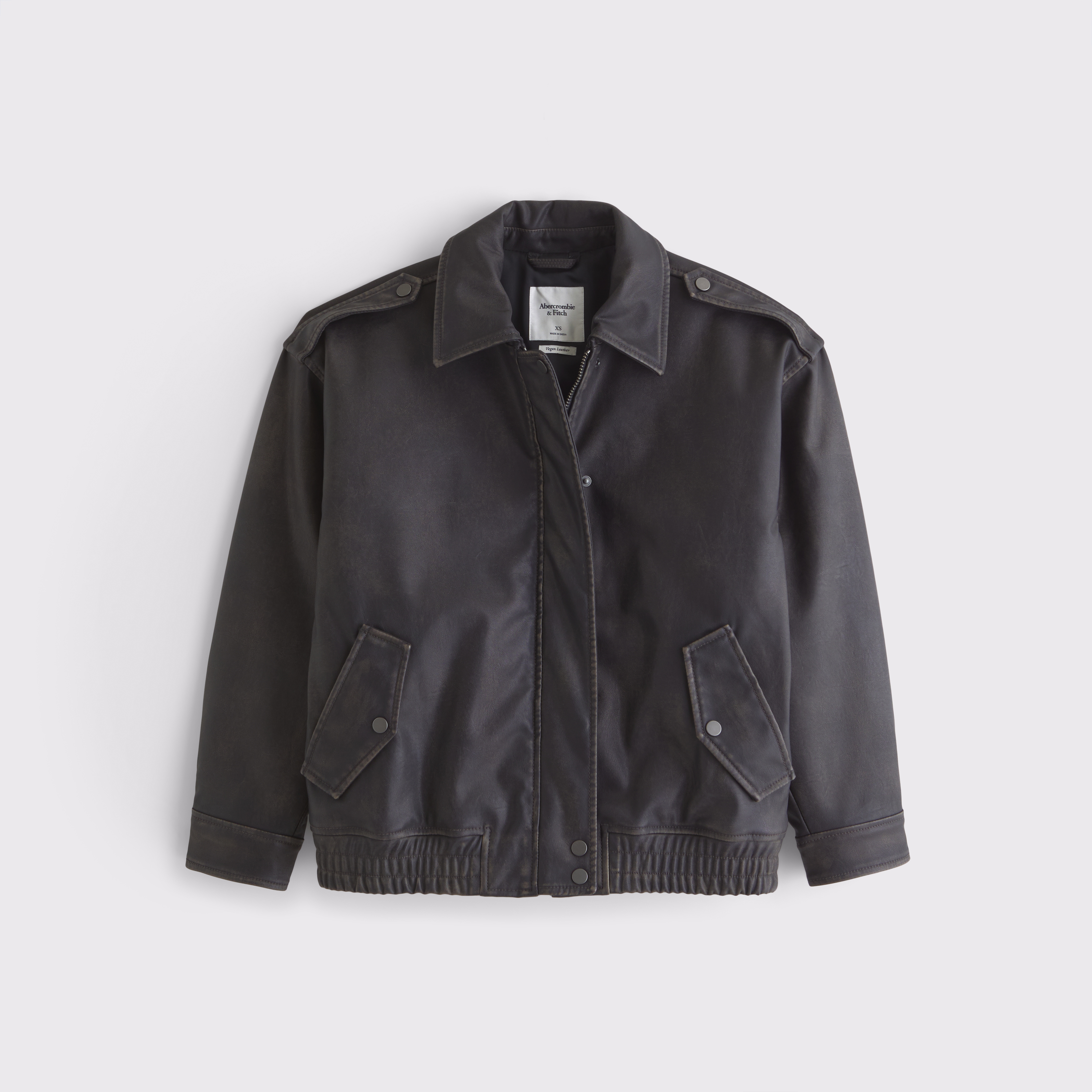 Women's Vegan Leather Bomber Jacket | Women's Coats