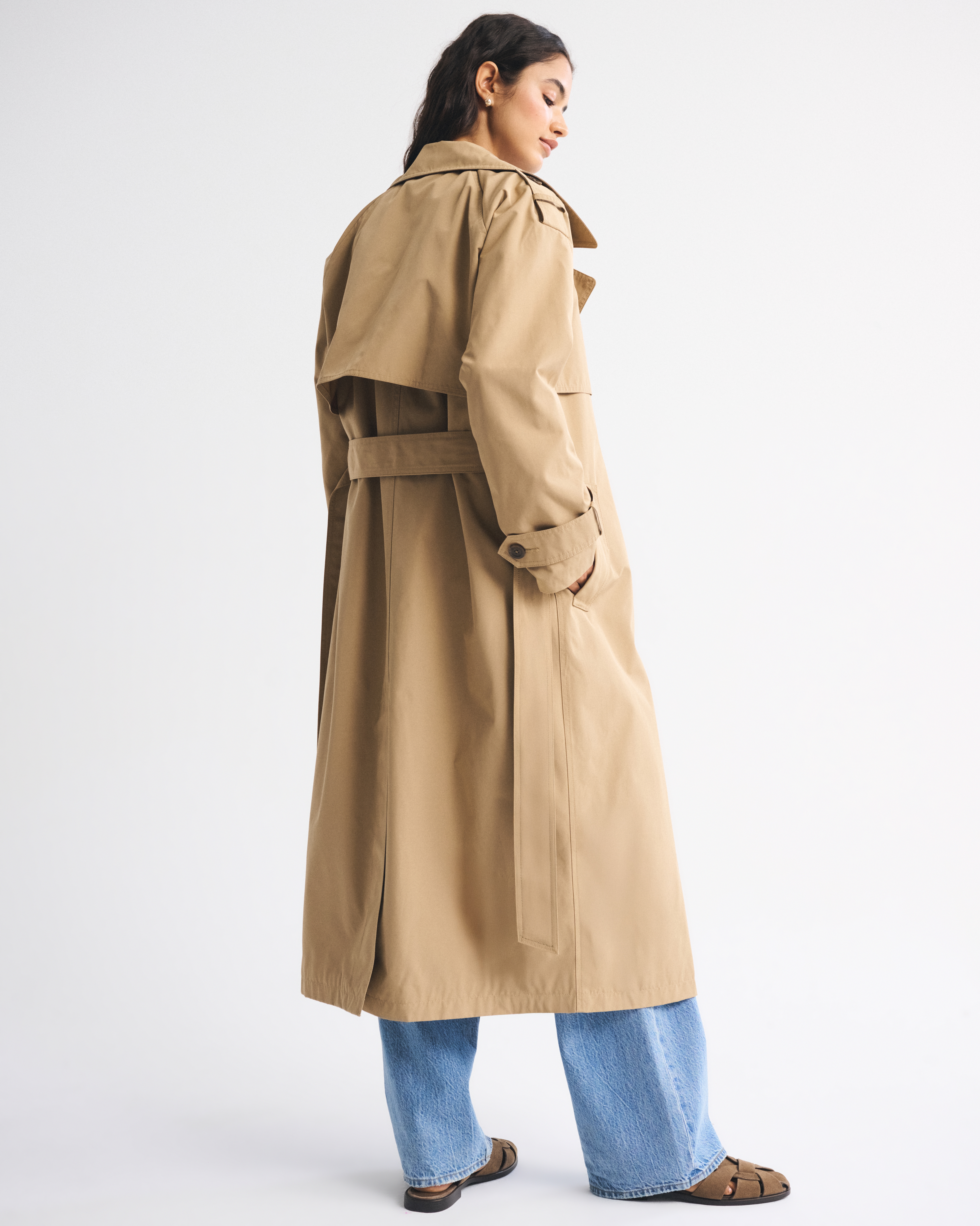Abercrombie & Fitch Classic Trench Coat In Brown