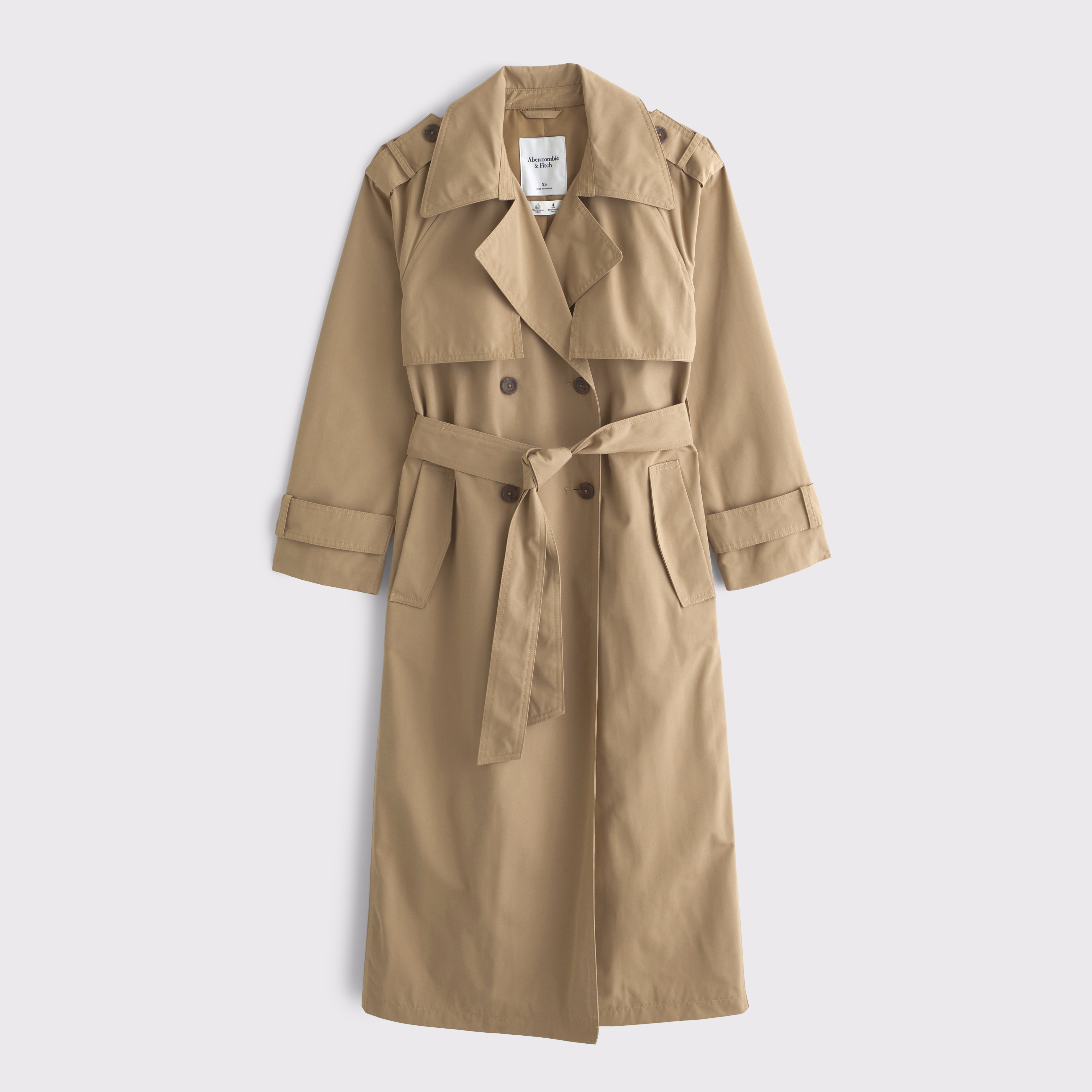 Abercrombie & Fitch Classic Trench Coat In Brown