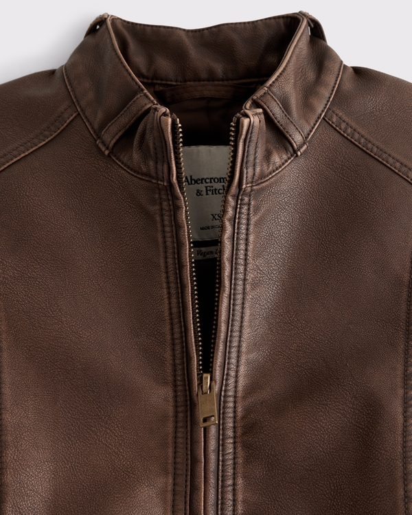 Women's Slim Vegan Leather Mockneck Jacket | Women's Coats