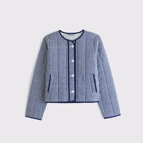 Женские куртки Abercrombie & Fitch Collarless Quilted Garment-Dye Jacket