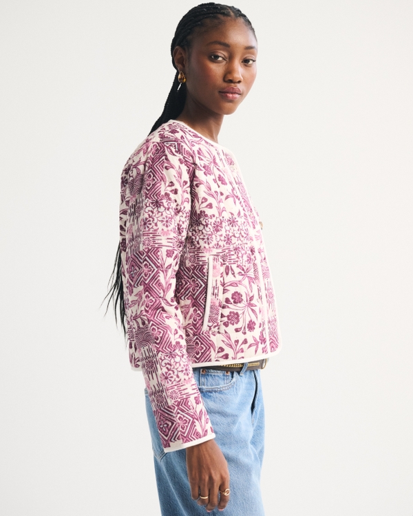 Women's Collarless Quilted Jacket | Women's Coats & Jackets