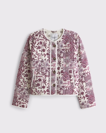 Collarless Quilted Jacket from Abercrombie & Fitch - $160