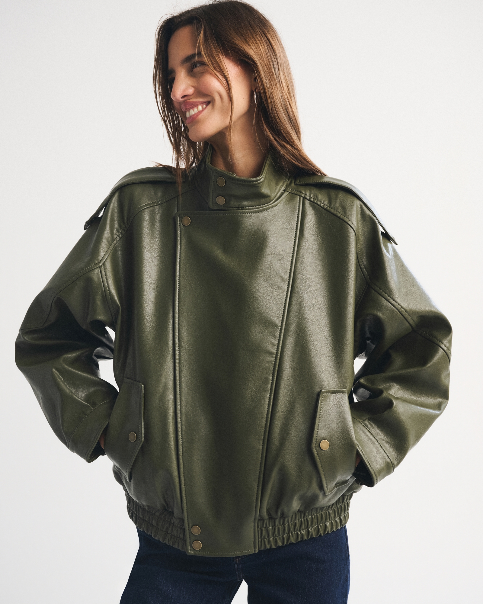 Relaxed Denim Bomber Jacket