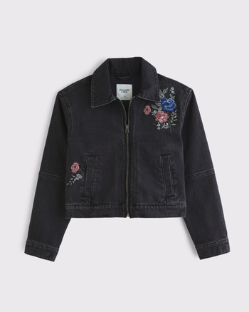 Embroidered Denim Zip-Up Jacket from Abercrombie & Fitch - $150