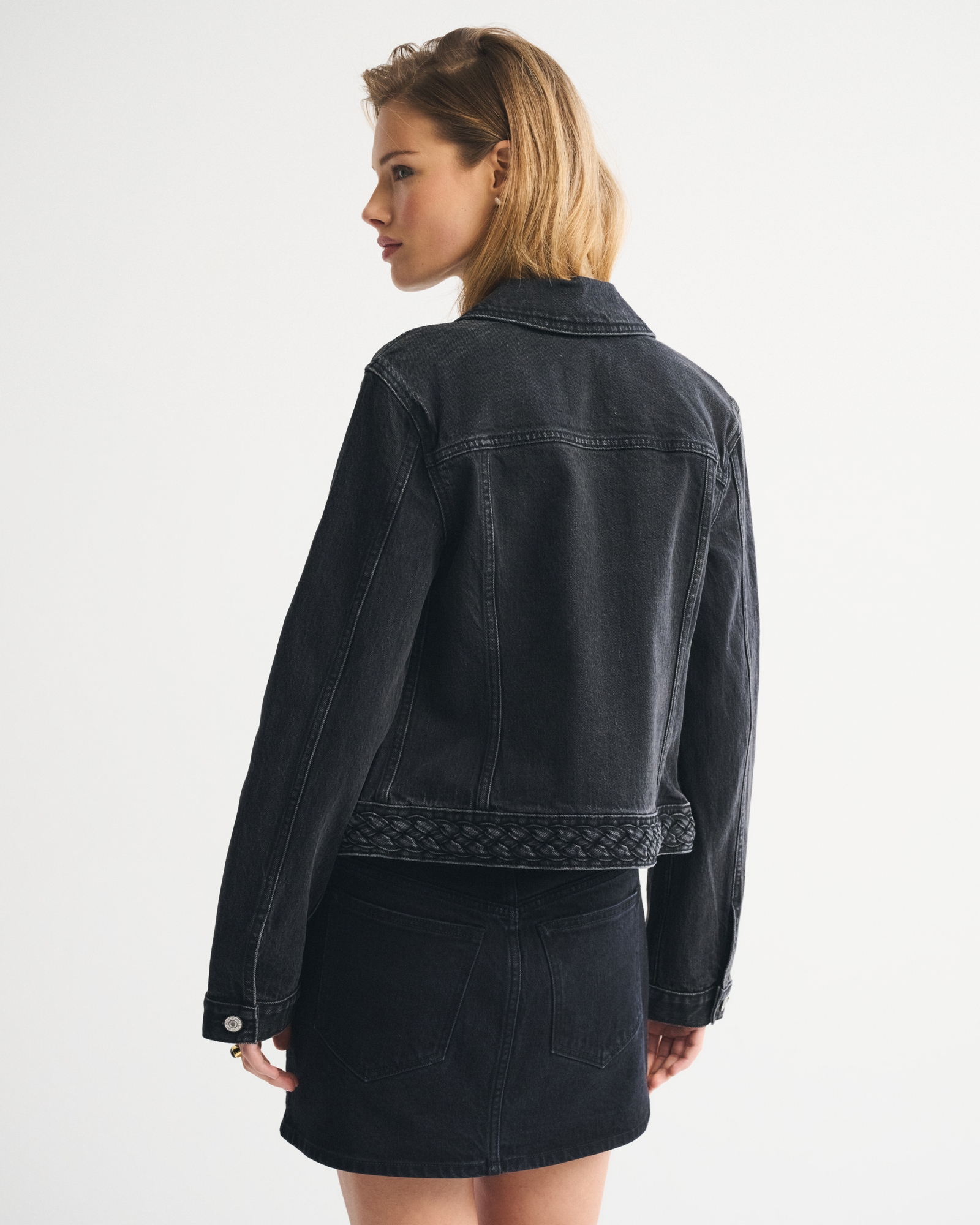 Slim Denim Zip-Up Jacket
