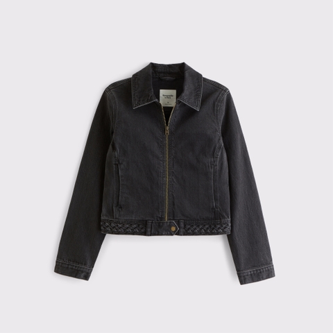 Женские куртки Abercrombie & Fitch Slim Denim Zip-Up Jacket