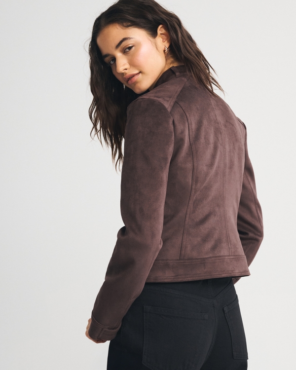 Slim Vegan Suede Mockneck Jacket