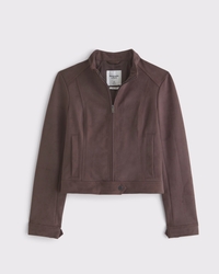 Slim Vegan Suede Mockneck Jacket