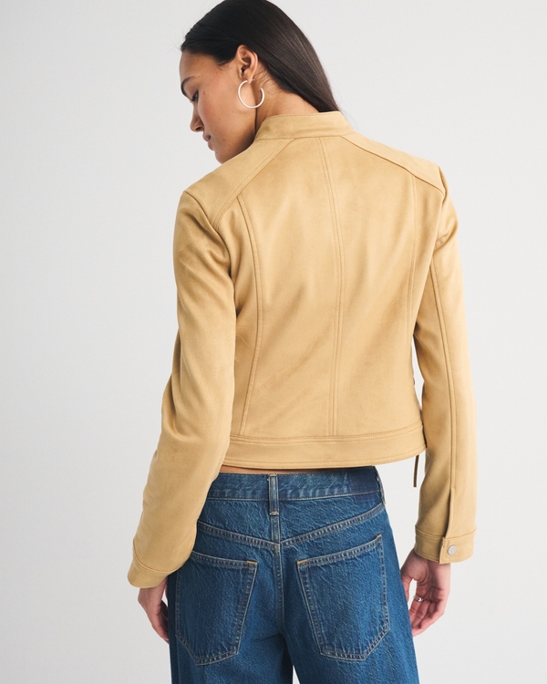 Slim Vegan Suede Mockneck Jacket