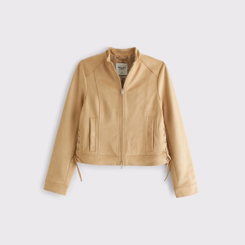 Женские куртки Abercrombie & Fitch Slim Vegan Suede Mockneck Jacket