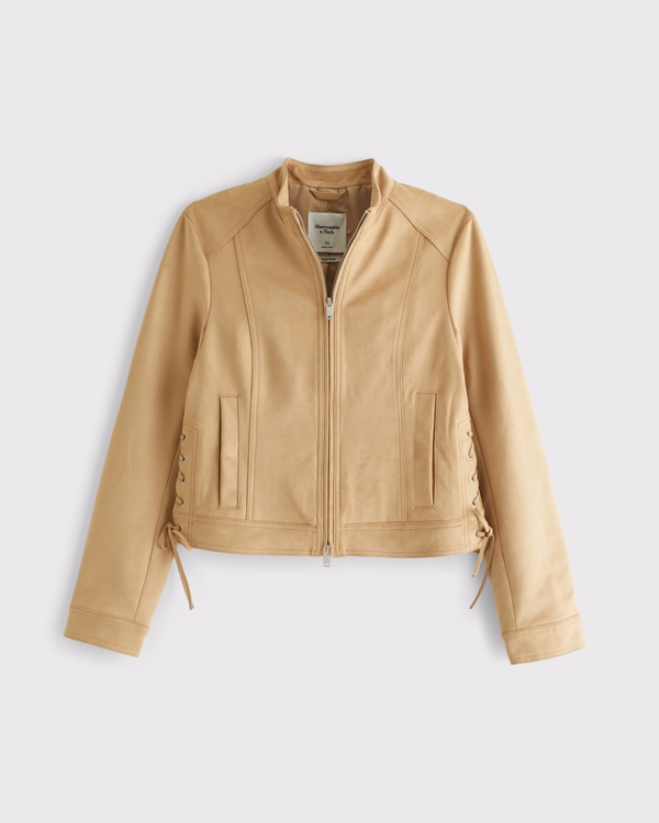 Slim Vegan Suede Mockneck Jacket
