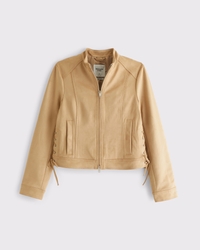 Slim Vegan Suede Mockneck Jacket