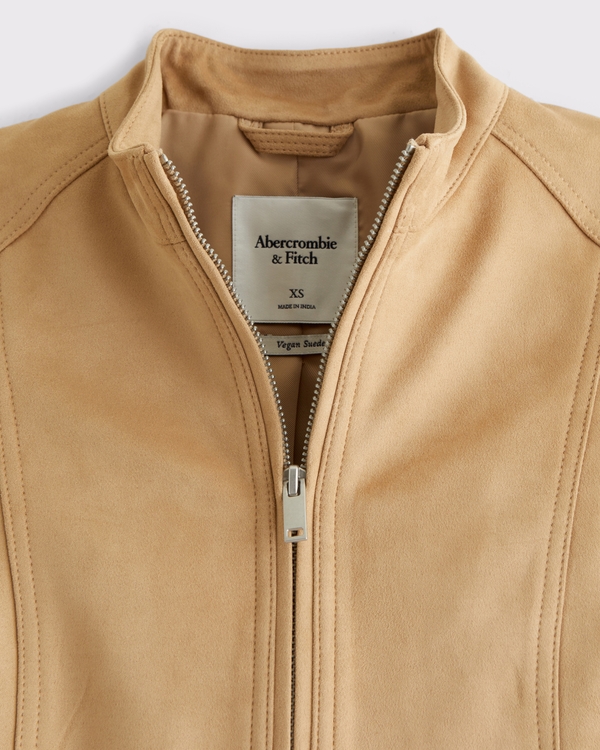 Slim Vegan Suede Mockneck Jacket