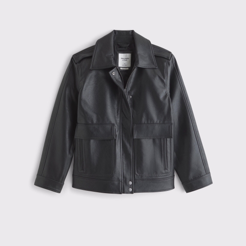 Женские куртки Abercrombie & Fitch Straight Cut Vegan Leather Jacket